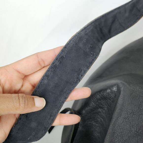 Lucky Brand Black Genuine Leather Retro Y2K Brass Studded Hobo Shoulder Bag - Picture 11 of 11